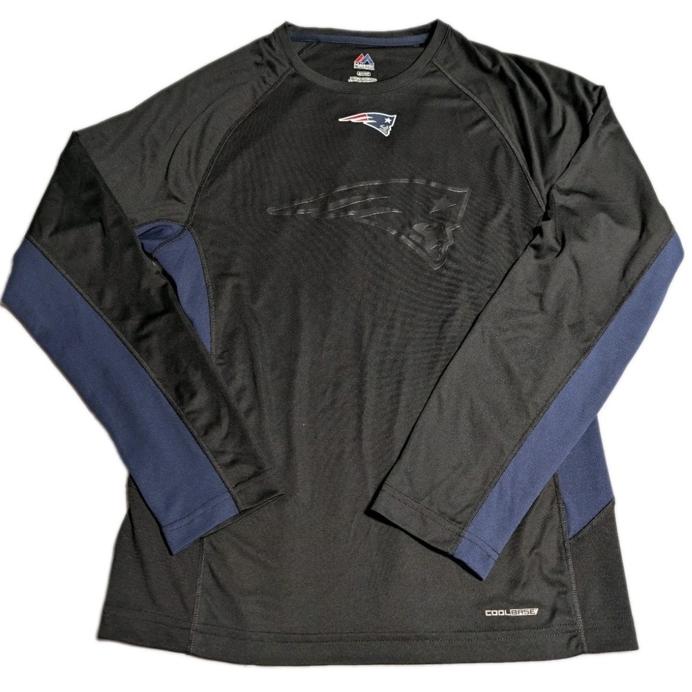 Majestic New England Patriots Shirt Mens S Black Cool Base Long Sleeve NFL